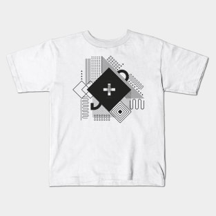 Geometric pattern black cool abstract Kids T-Shirt